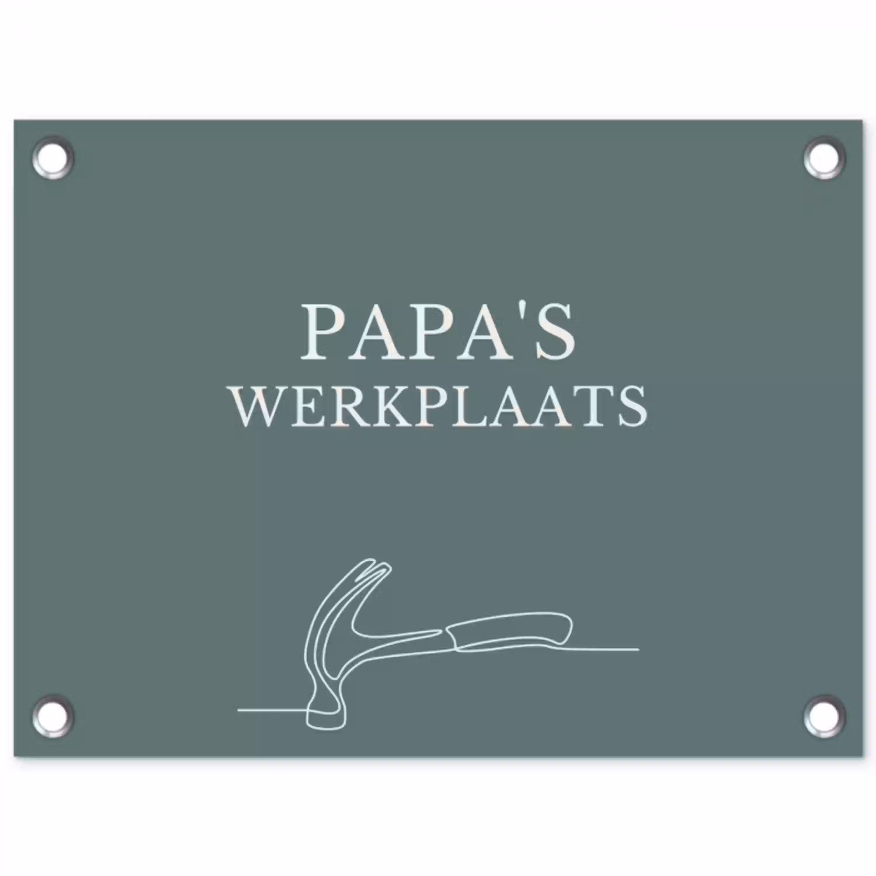 Papa's Werkplaats tuinposter los doek klein -3d