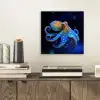 Octopus - Stippen - Blauw - Zee aluminium wit klein -sfeer1
