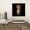Ananas - Zwart - Goud - Luxe aluminium wit klein -sfeer1