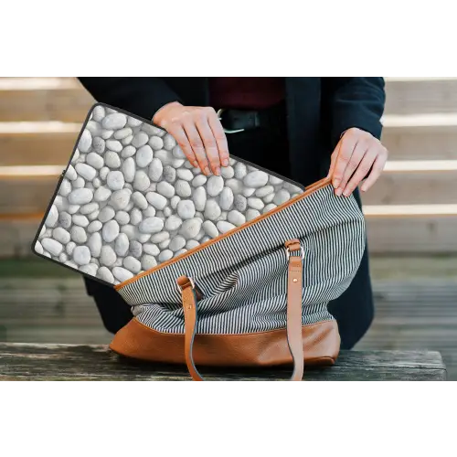 Steentjes - Grijs - Ovaal laptophoes neopreen klein 279 -tas