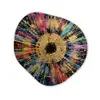 Explosie - Goud - Kleurrijk - Abstract Wandcirkel Organisch Forex 3mm klein -3d