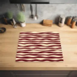 Golven - Rood - Patroon - Crème Inductie beschermer vinyl 3mm middel 274 -sfeer5