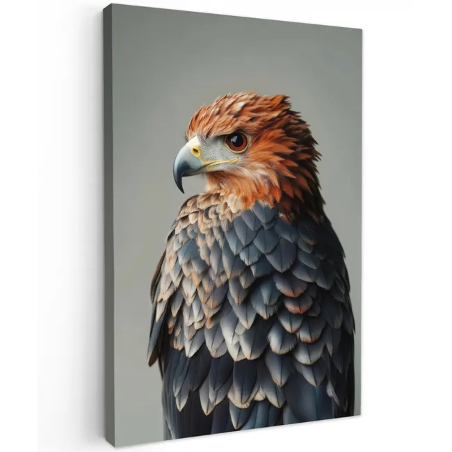 Vogel - Realistisch - Veren - Bruin Tuinposter op houten frame 2 cm dik klein -3d