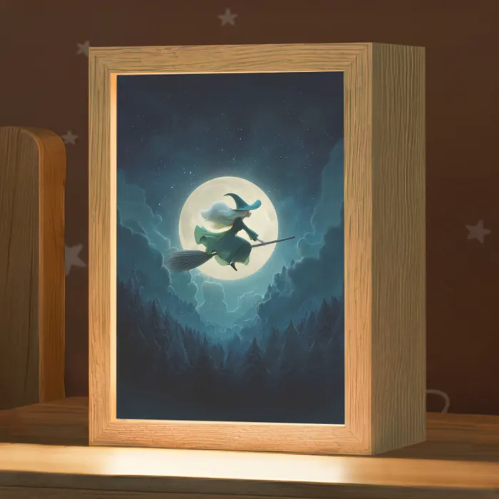 Heks - Maand - Bos - Magisch Light Box met kabel klein -zzz_3d_website