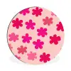 Bloemen - Patroon - Roze Wandcirkel aluminium klein -3d