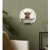 Schotse hooglander - Bad - Badkamer - Badkuip - Bruin - Horens Wandcirkel kunststof plaat 5mm dik klein -sfeer3