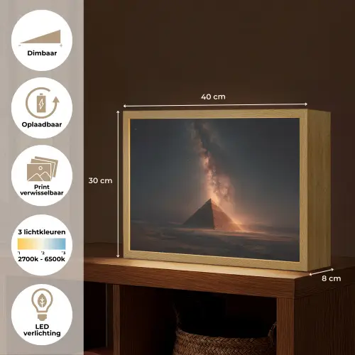 Piramide - Woestijn - Licht Light Box met batterij (Wandlamp) middel -USP_websiteoverzichtNL