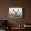 Hert - Mistig - Zwart - Wit Light Box met batterij (Wandlamp) middel -sfeer4