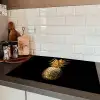 Ananas - Zwart - Goud - Luxe Inductie beschermer vinyl 3mm klein -sfeer3