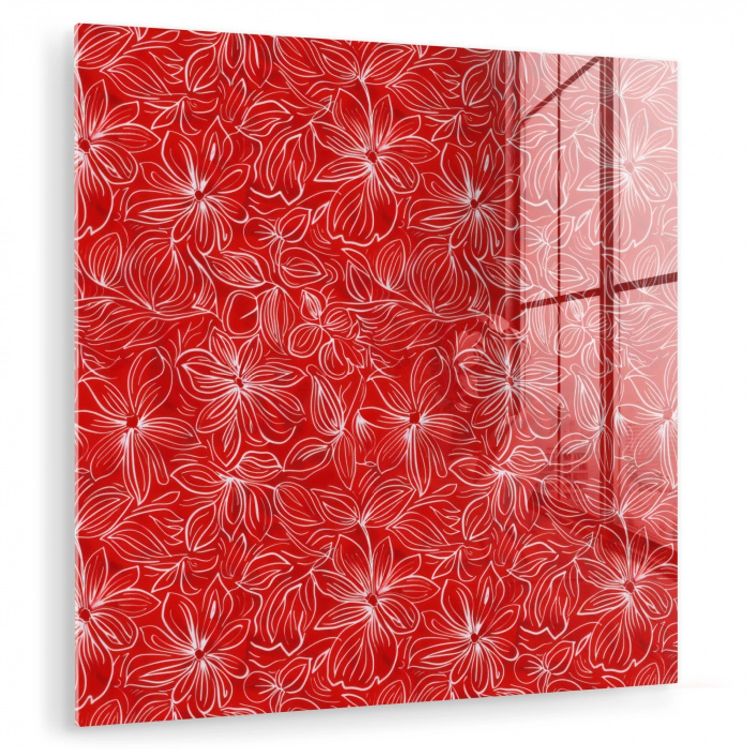 Bloemen - Patroon - Rood plexiglas 5mm klein 11 -zzzproduct_nieuw
