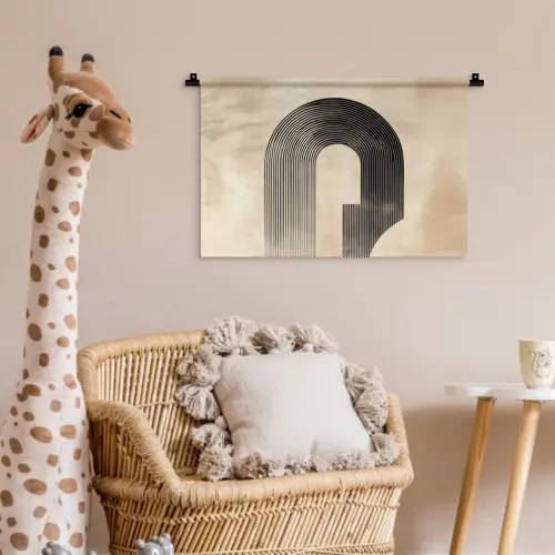 Boog -  Strepen - Minimalistisch - Zwart Wandkleed katoen klein -wsfeer5_kind