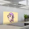 Pinguïn - Rolschaatsen - Geel - Energiek keuken achterwand spatscherm klein -3d_schuin