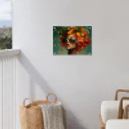 Vrouw - Sinaasappel - Bessen - Oranje tuinposter los doek klein -sfeer8