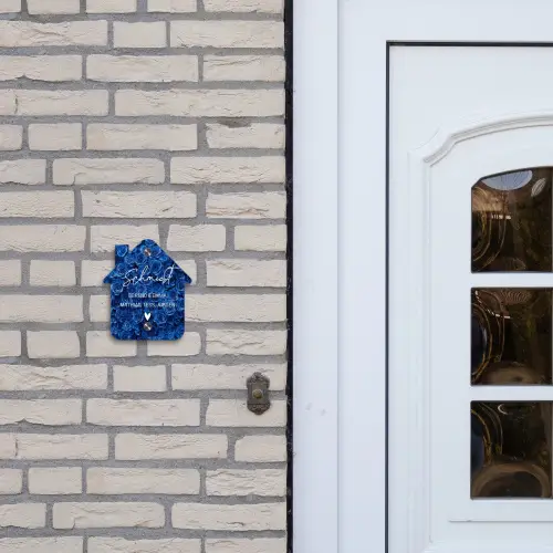 Blauwe rozen - Sierlijk Naambord Huisje klein -sfeer1