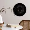 Panter - Dieren - Zwart - Ogen Wandcirkel kunststof plaat 5mm dik klein -sfeer4