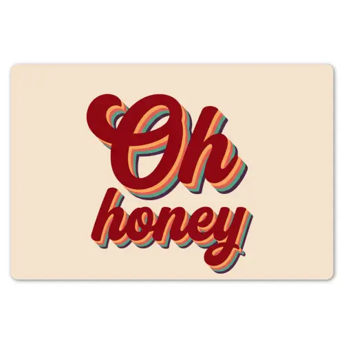 Oh honey - Rood - Schaduw Placemat vinyl groot -zzsfeer1_Kitchenyeah-website