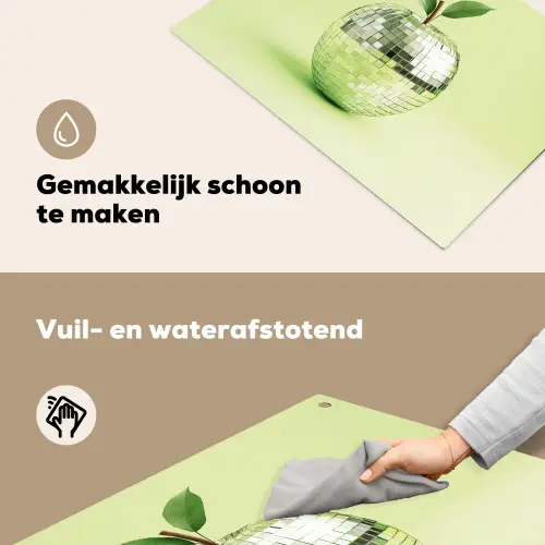 Groen - Disco - Decoratie - Appel Inductie beschemer met haakjes klein -ky-schoon-nl
