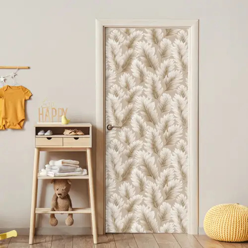 Botanisch - Patroon - Beige deurposter klein 289 -sfeer4