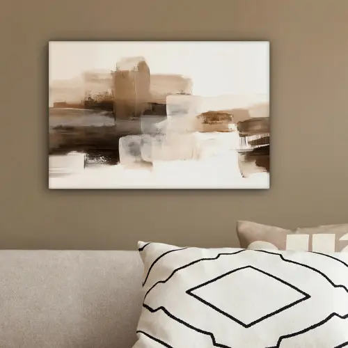 Penseelstreken - Abstract landschap - Rust canvas 2cm klein -sfeer3