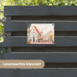 Bloemen - Huizen - Dorp tuinposter los doek klein -sfeer3