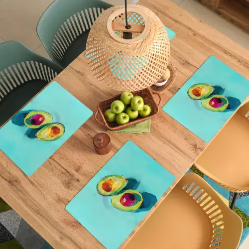 Avocado - Groen - Pit - Schaduw Placemat vinyl groot -zzsfeer5_Kitchenyeah-website