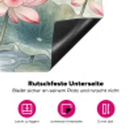 Aquarel - Lotusbloemen - Kleurrijk Inductie beschermer vinyl 3mm klein -zzzzzzz-lf-onderkant