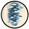 Vissen - Minimalistisch - Blauw Fotolijst rond zonder passe partout klein -3d