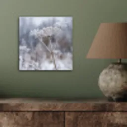 Schermbloem - Rijp - Kristallen - Winter - Delicaat aluminium wit klein -sfeer2