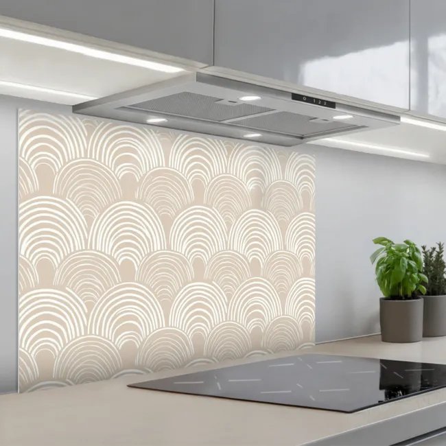 Paraschizzi cucina - Onde - Struttura - Beige