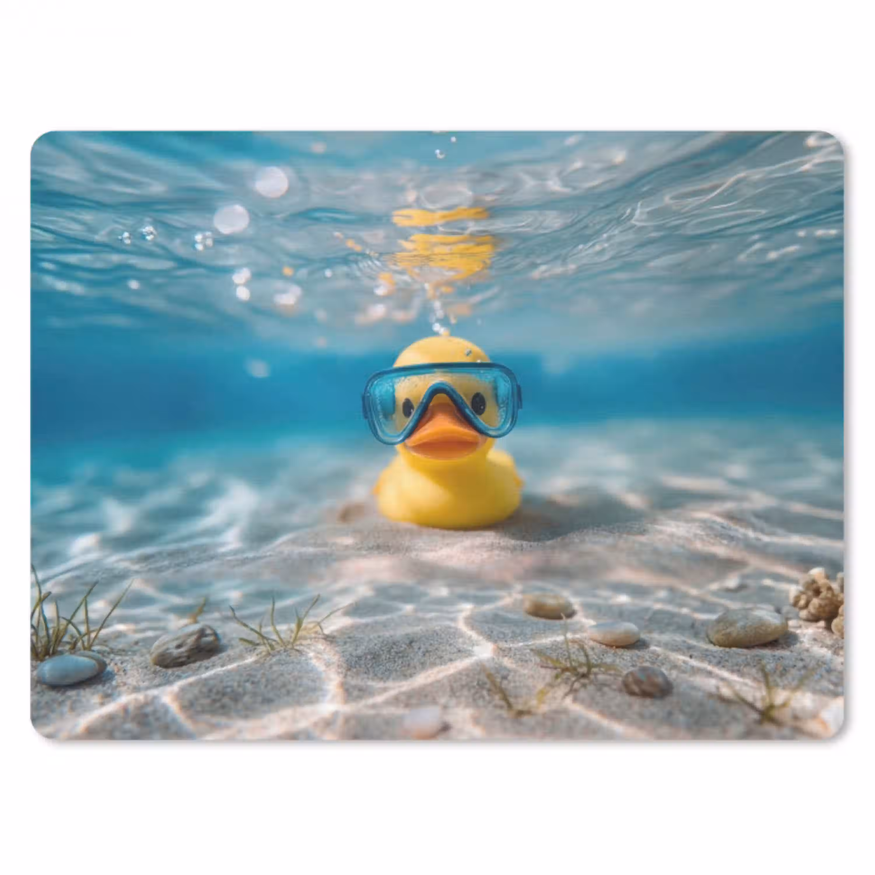 Duikbril - Eend - Water muismat rubber klein -3d