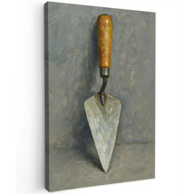 Troffel - Verf - Gereedschap Tuinposter op houten frame 2 cm dik klein -3d