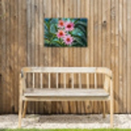 Bloemen - Roze - Glasmozaïek Tuinposter op houten frame 2 cm dik klein -sfeer4