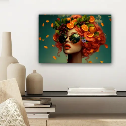 Vrouw - Sinaasappel - Bessen - Oranje canvas 2cm klein -sfeer6