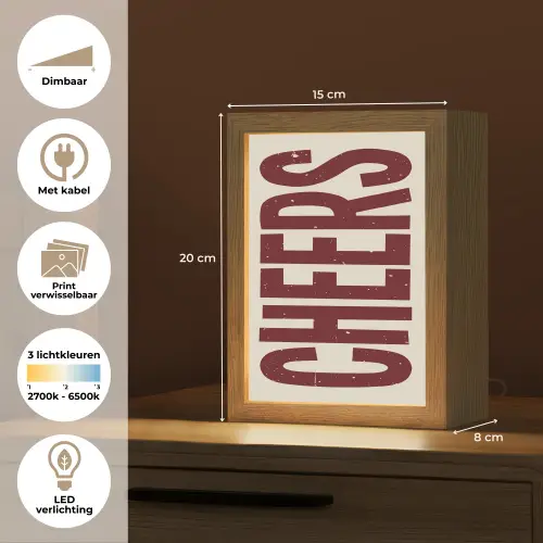 Red - Cheers - Decoratie - Beige Light Box met kabel (Wandlamp) klein -USP_websiteoverzichtNL
