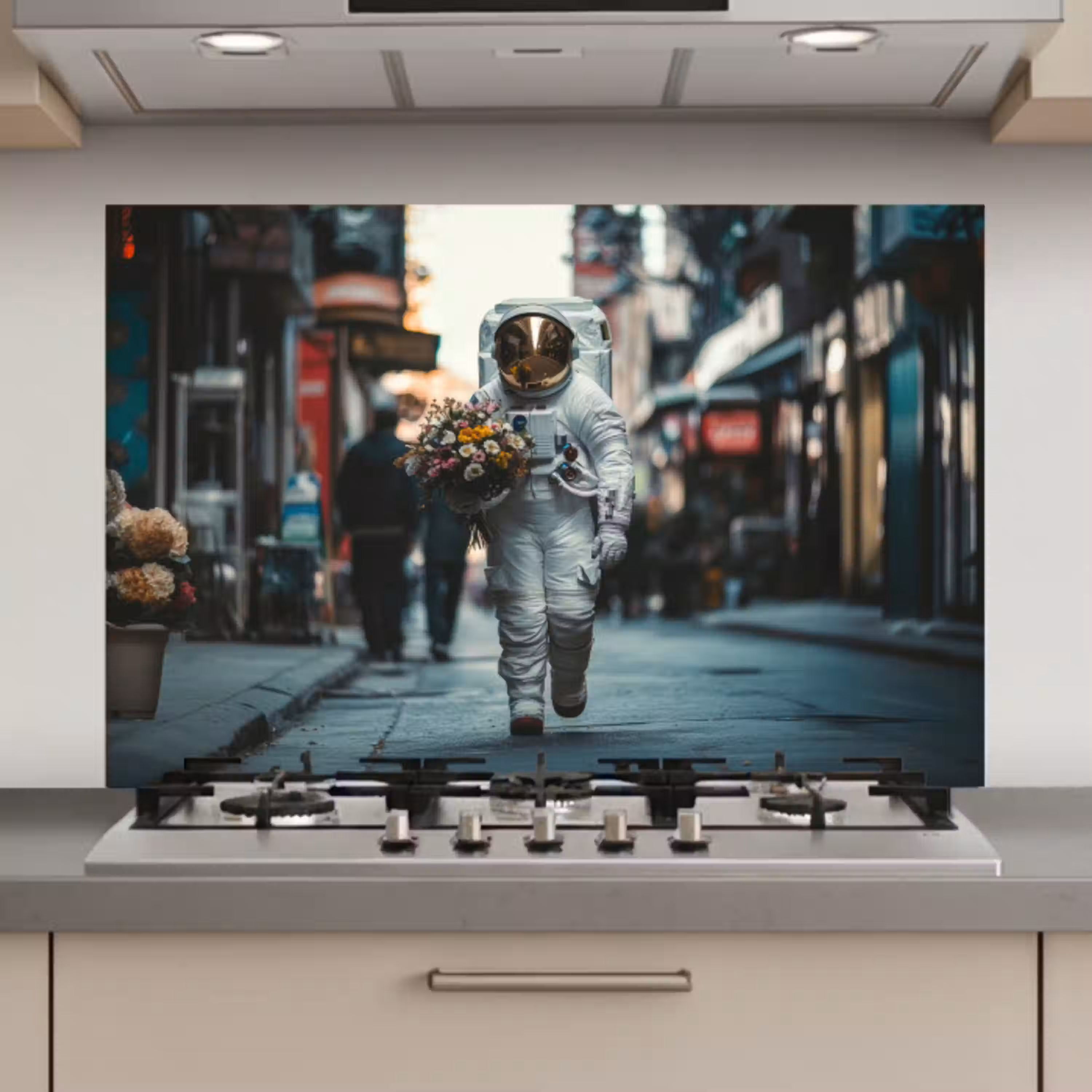 Boeket - Bloemen - Kleurrijk - Astronaut keuken achterwand spatscherm klein -3d_website