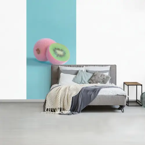 Kiwi - Blauw - Surrealistisch fotobehang vinyl groot -slaapkamer