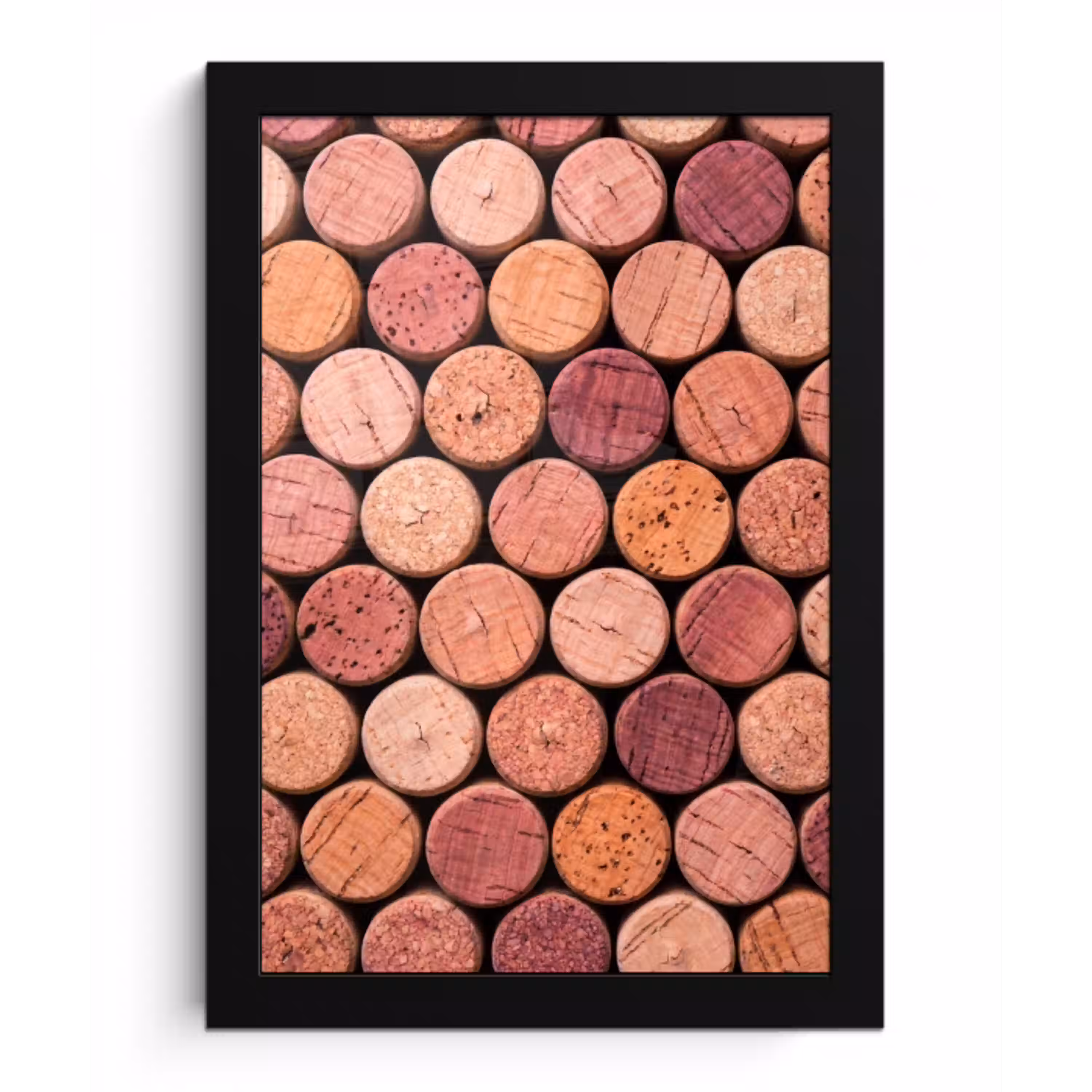 Kurk - Patroon - Abstract - Modern - Rood fotolijst zwart zonder passe partout klein -3d