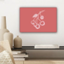 Lijnillustratie - Kersen - Tak - Wit canvas 2cm klein -sfeer6