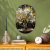 Boom - Zwart - Goud - Wit - Modern Wandcirkel Ovaal Forex klein -sfeer2