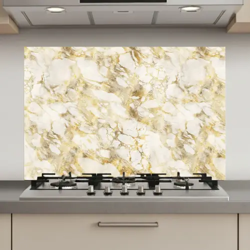 Warm - Gouden - Marmer - Patroon keuken achterwand spatscherm klein 900 -3d_website
