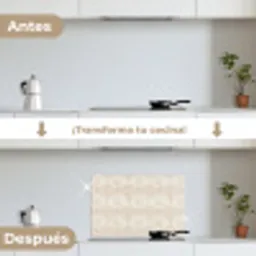 Golven - Structuur - Beige keuken achterwand spatscherm klein 900 -voor_na_ES