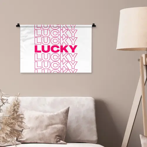 Lucky - Roze - Patroon Wandkleed katoen klein -sfeer4
