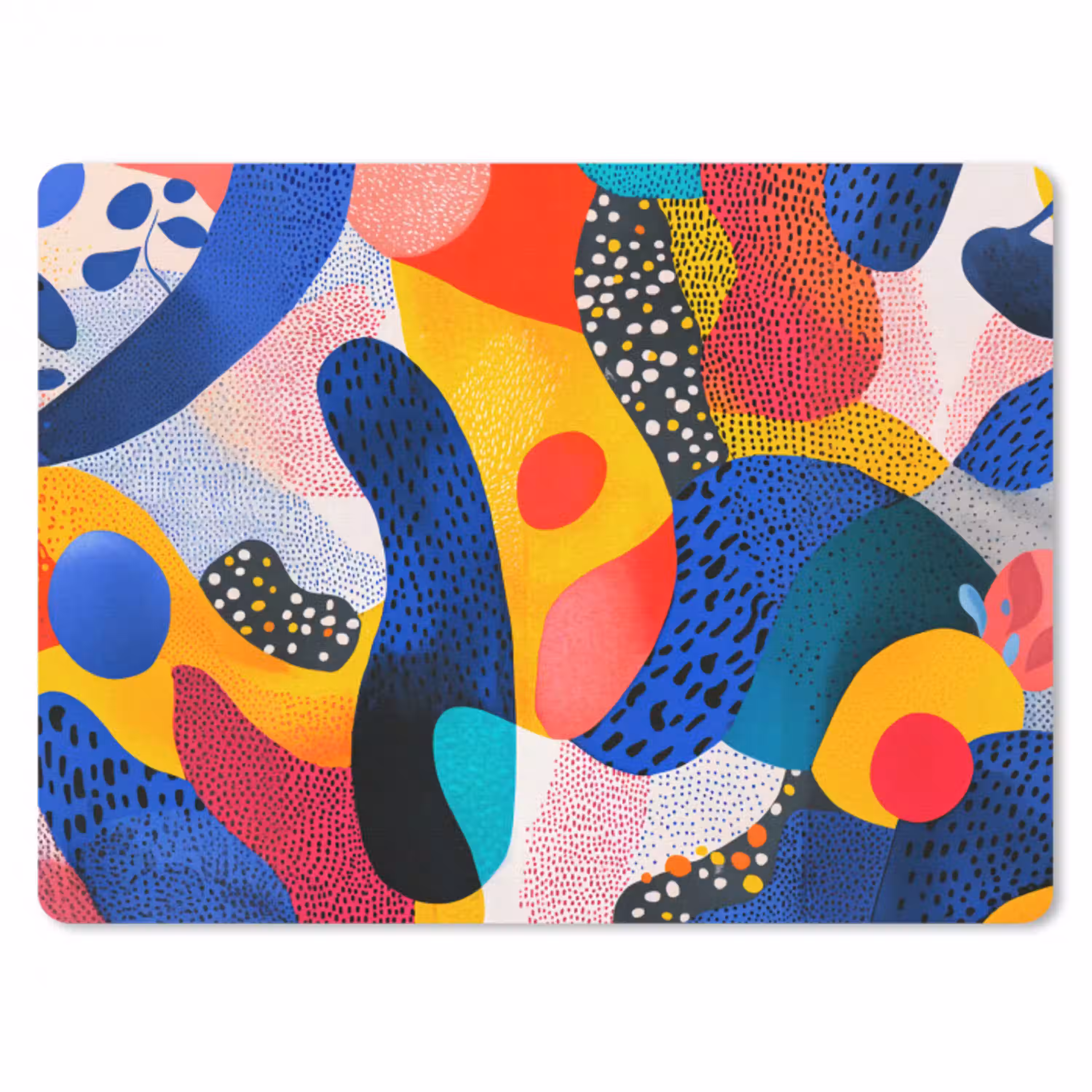 Vormen - Abstract - Stippels - Blauw muismat rubber klein -3d