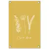Carpe Diem met Bloemen tuinposter los doek klein -3d