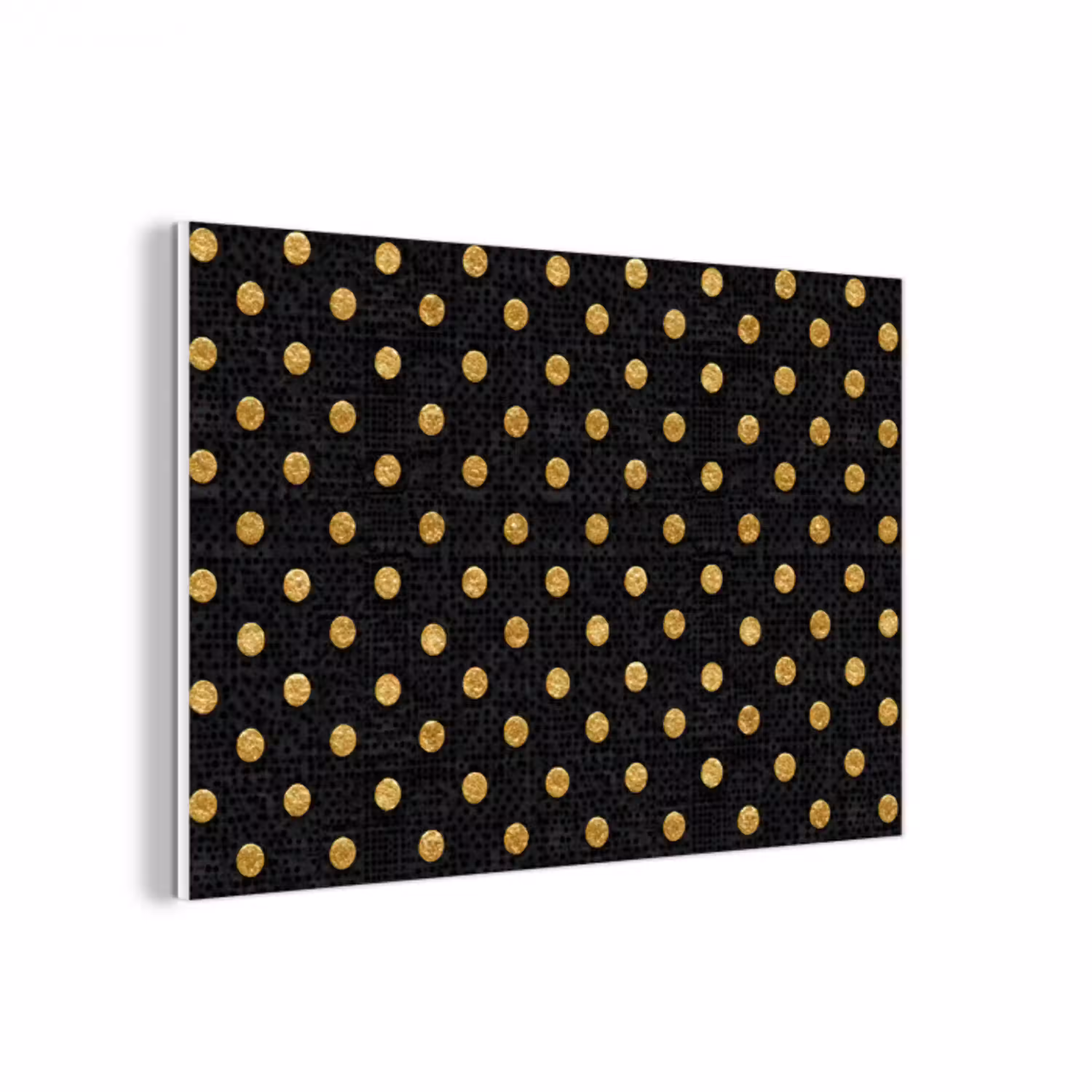 Polka Dot - Stippen - Goud - Zwart forex 5mm xxl 6 -3d
