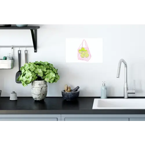 Netzakje - Roze - Illustratie - Limoenen Muursticker klein -keuken