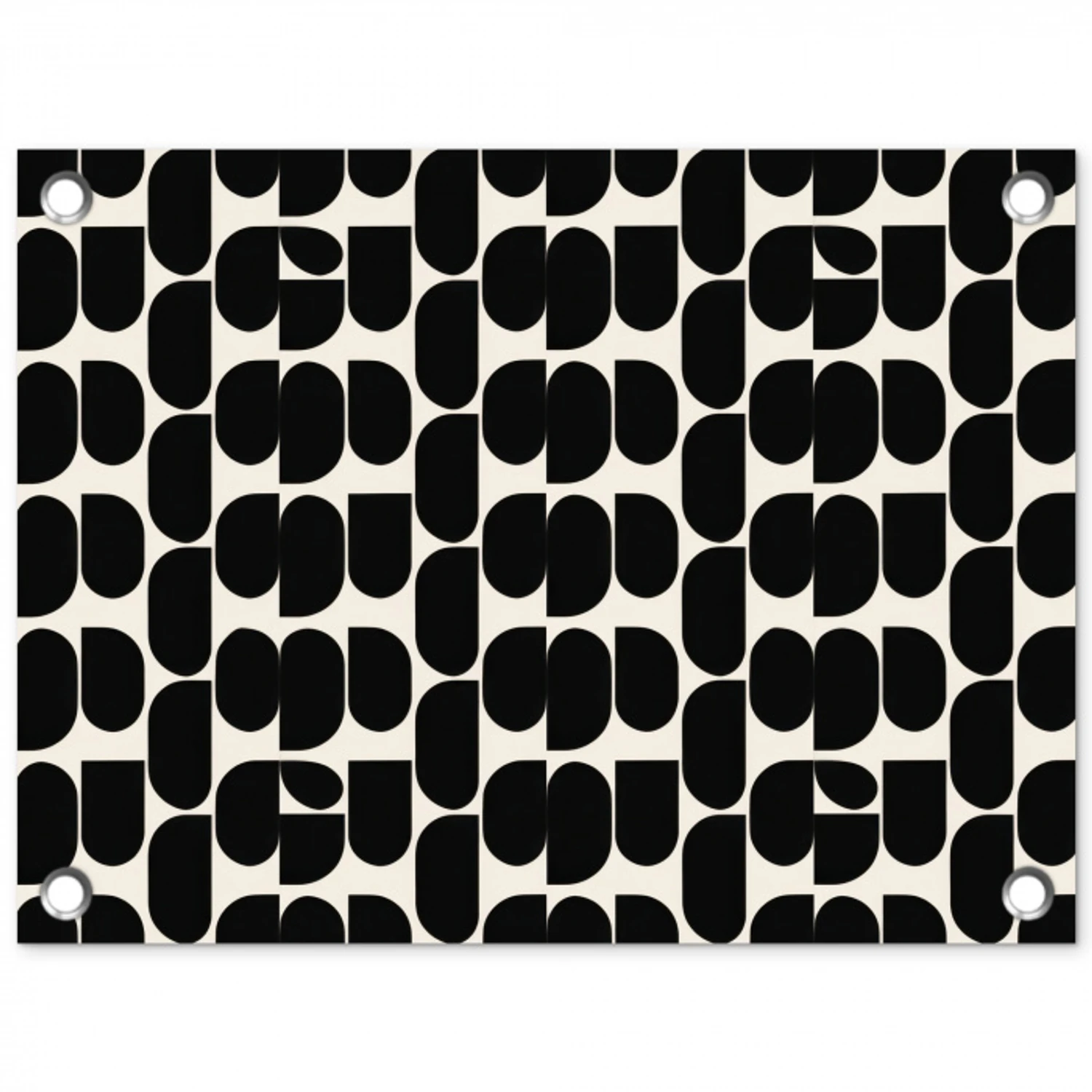 Modern - Patroon - Zwart tuinposter los doek klein 239 -3d