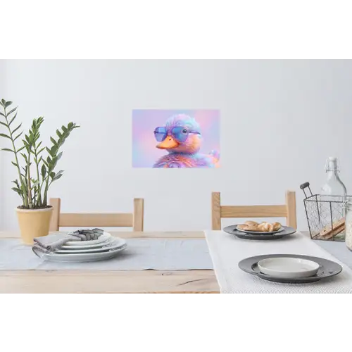 Eend - bril - Pastel Muursticker klein -eettafel