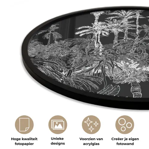 Bladeren - Bomen - Jungle Fotolijst rond zonder passe partout klein -closeup_NL