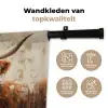 Kerst - Schotse Hooglander - Bruin - Krans Wandkleed katoen klein -sfeer2
